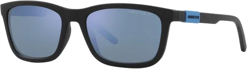 Vista 2 de ARNETTE Lentes de sol para niños, marco negro mate, lentes polarizadas con espejo gris oscuro, 2.008 in