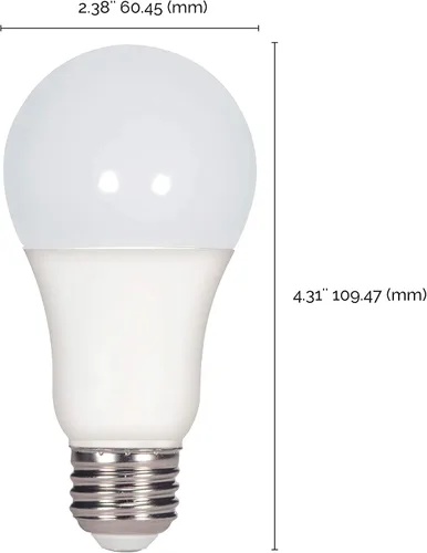 Vista 4 de Satco S28789 Bombilla mediana con acabado blanco, 4.63 pulgadas, 2700K, esmerilada, 4