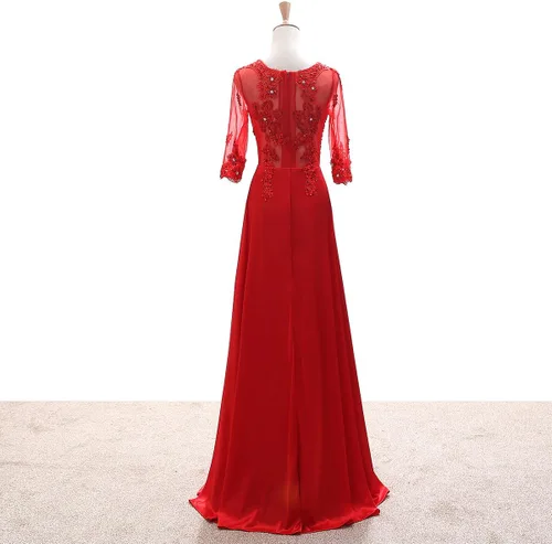 Vista 2 de Vestido de noche formal para mujer, manga 12, 2020, apliques de boda, fiesta de baile, AWY2