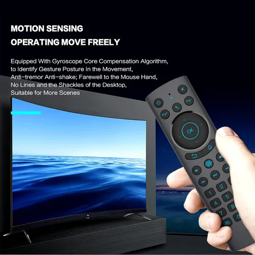Vista 5 de G20BTS Plus Wireless Bluetooth 5.0 Control remoto retroiluminado por voz Soporte 2.4G Giroscopio USB IR Learning Control remoto para Android TV Box