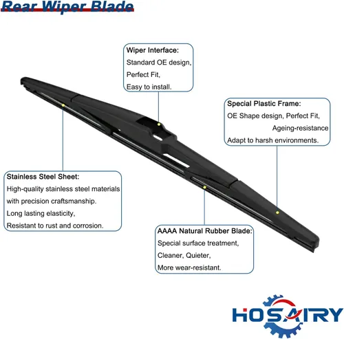 Vista 4 de 98811-B8000 Juego de limpiaparabrisas trasero para Hyundai Santa Fe 2013-2018, para Hyundai Santa Fe Sport 2013-2017, para Kia Sedona 2015-2020