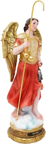 Vista 2 de DVDMATINEMOVIES - Estatua de resina de Arcángel San Rafael, varios tamaños, material de resina, arcángel San Rafael, decoración del hogar, eventos