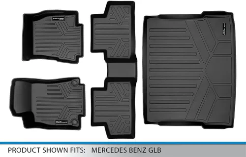 Vista 6 de SMARTLINER Alfombrillas de piso de 2 filas – Forro de carga superior detrás de la segunda fila para Mercedes-Benz AMG GLB 35 2021-2025