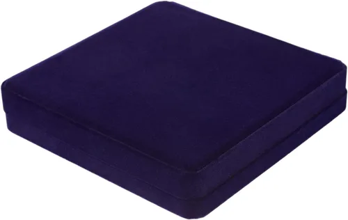 Vista 7 de LETURE Caja de joyería de terciopelo, caja de regalo de terciopelo para pulsera, collar, aretes, anillo (azul)