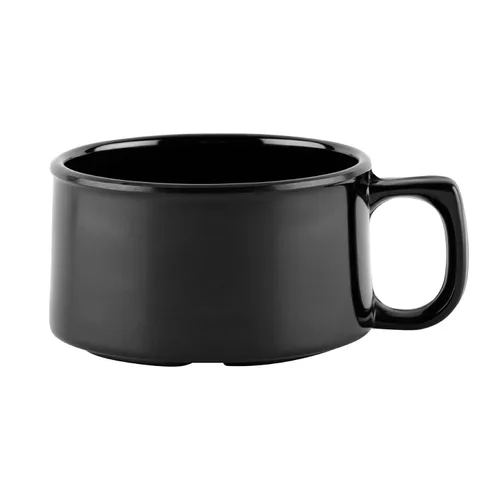 Vista 2 de G.E.T. BF-080-BK-EC - Taza de café de melamina resistente a los golpes, 11 onzas, color negro (juego de 4)