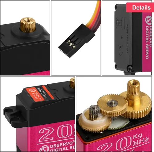 Vista 5 de 44.1 lbs impermeable Metal Gear RC Servo, 270°