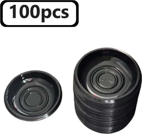 Vista 3 de 100 platos desechables de plástico para salsa, cuencos para condimentos de salsa de soja, mini bandeja de condimentos para sushi, soja, mostaza