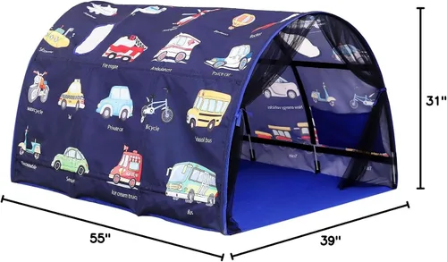 Vista 7 de Tienda de Cama para Niños Camas Individuales - Zoológicos y Coches Tiendas de Juego Maravillosas Niños Niñas Tienda de Juego Interior Ventilada