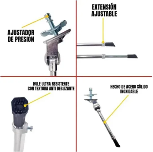 Vista 5 de BORDSTRACT Soporte de bicicleta ajustable, soporte lateral de bicicleta trasera de aleación de aluminio, soporte de estacionamiento ligero