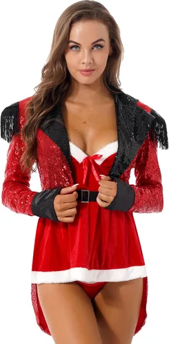 Vista 3 de iiniim Disfraz de chaqueta Steampunk victoriano para mujer y adultos, chaqueta de Circus Ringmaster