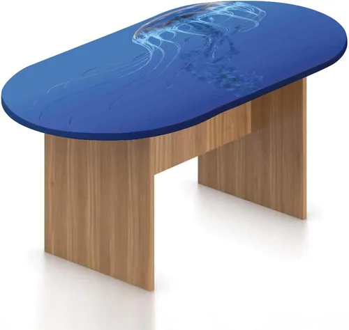 Vista 20 de Mantel ovalado ajustable, decoración de medusas, borde elástico, de poliéster, con forma de medusa, estilo bohemio, con estampado de playa, se
