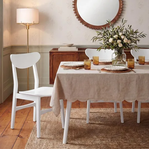 Vista 18 de Safavieh Home Lucca - Silla de comedor con cojín retro natural y blanco, juego de 2 natural / blanco