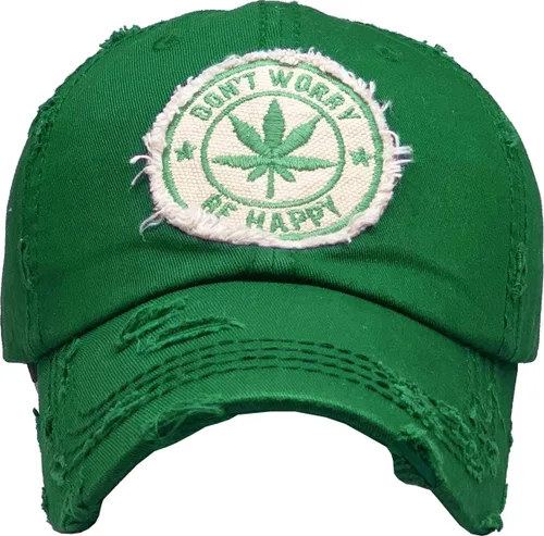 Vista 2 de Marijuana Leaf MJ Mary Jane Smoking Happy Collection Dad Hat Baseball Cap Polo Style Adjustable Unisex