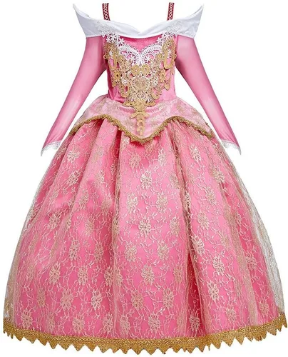 Vista 2 de REXREII Disfraz de princesa durmiente para niñas, disfraz de Halloween, cosplay, Navidad, fiesta de cumpleaños (accesorios)