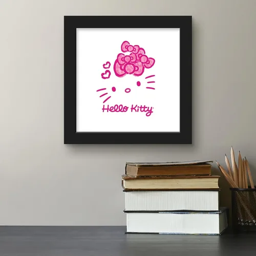 Vista 4 de Trends International Gallery Pops Sanrio Hello Kitty - Póster de pared con lazo rosa Jungle Paradise, 12.00 x 12.00 pulgadas, versión de marco negro
