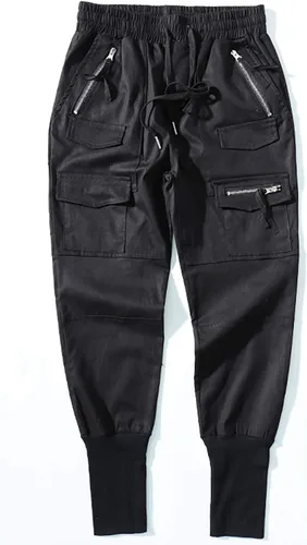 Vista 2 de MOKEWEN Pantalones deportivos tipo harén tipo cargo para hombre