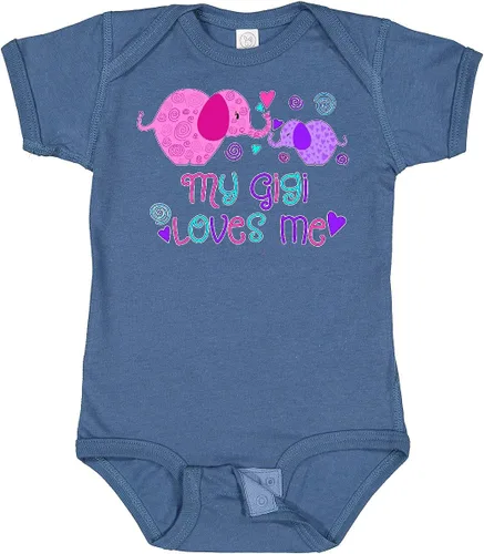 Vista 37 de inktastic My Gigi Loves Me - Body lindo de elefantes para bebé 0020 Blanco