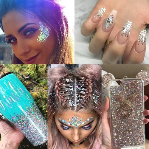 Vista 6 de Diadema de alienígena de Halloween accesorios de disfraz de alienígena con cara y cuerpo con purpurina gruesa temática espacial recuerdos de fiesta