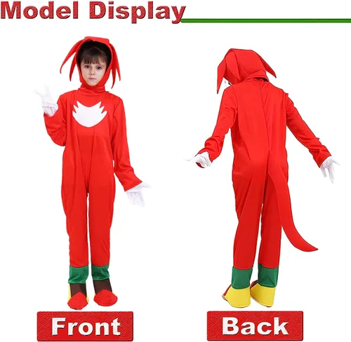 Vista 3 de Besonca Disfraz de dibujos animados para niños, overol para cosplay, Halloween, juego de simulación, gorro, guantes para niñas y niños