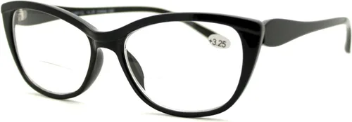 Vista 2 de PASTL Gafas de lente transparente con lente de lectura bifocal para mujer, Cateye rectangular