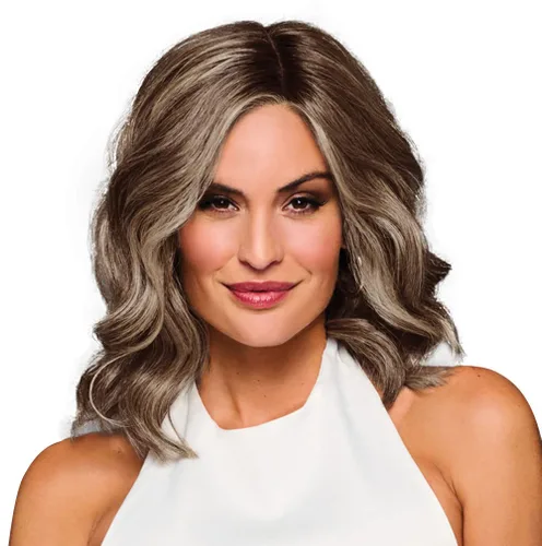 Vista 30 de Raquel Welch Bella Vida - Peluca ondulada en capas, 100% atada a mano, longitud de hombro por Hairuwear, gorra pequeña promedio, RL10/12 castaño