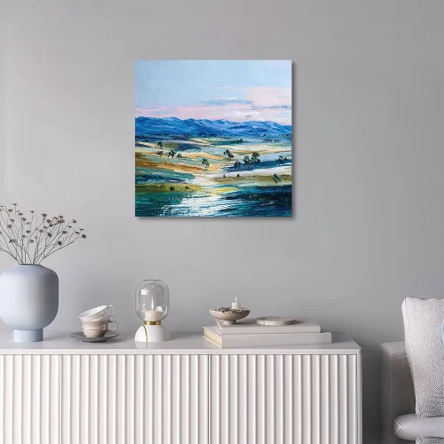 Vista 3 de ATELIYISHU Lienzo decorativo para pared, imágenes al aire libre, arte de pared, impresionismo, paisaje de naturaleza serena, pintura al óleo
