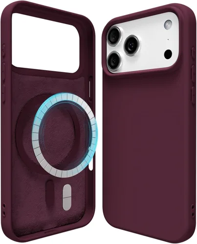 Vista 37 de oakxco Funda de silicona para iPhone 13 Mini/ 12 Mini magnética, compatible con carga inalámbrica Magsafe, goma delgada y suave, cubierta protectora