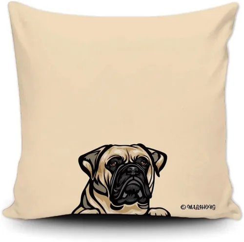 Vista 16 de Funda de almohada para perro, divertida funda de almohada para sofá, cama, decoración del hogar, 20 x 20 pulgadas Bull Terrier-1-10