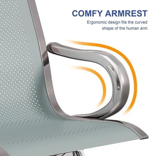 Vista 6 de KINTNESS Sillas de recepción de 2 asientos, muebles de vestíbulo, silla de sala de espera con brazos banco de recepción para aeropuerto, oficina