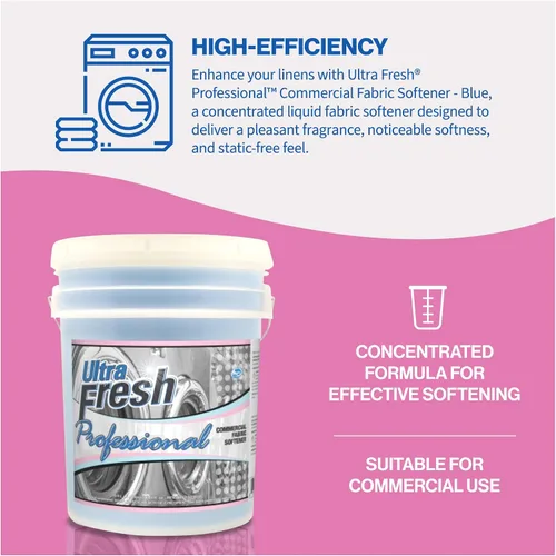 Vista 6 de Ultra Fresh Suavizante profesional de tela de 5 galones para lavadoras comerciales, suavizante líquido para ropa, hasta 640 cargas, fragancia fresca