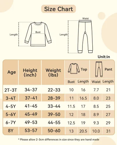 Vista 6 de Bamboo Viscose Baby Boys Girls Pajama Sets 2-8Y Toddler Kids Softness Two Piece Long-Sleeve Snug fit Sleepwear Pjs Panda