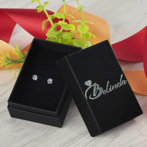 Vista 5 de Belinda Jewelz Aretes de piedra natal de regalo para mujer, aretes redondos de plata con circonita cúbica 925, clásicos, finos de 0.197in, gemas