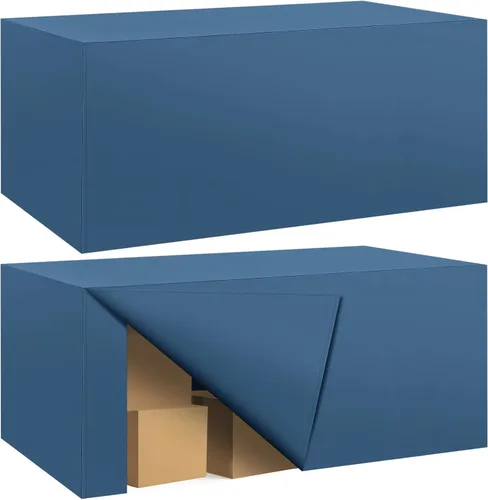 Vista 30 de Paquete de 2 manteles ajustados para mesa rectangular de 4 pies, 48 x 24 pulgadas, cubiertas de mesa verde manzana, tela de poliéster resistente al