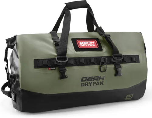 Vista 29 de Bolsa de lona impermeable 25L/40L/60L – Bolsa trasera de motocicleta resistente, bolsa seca enrollable para viajes, camping, canotaje, kayak