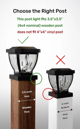 Vista 3 de Home Zone Living 2PK luces solares para tapa de poste, vidrio decorativo Negro