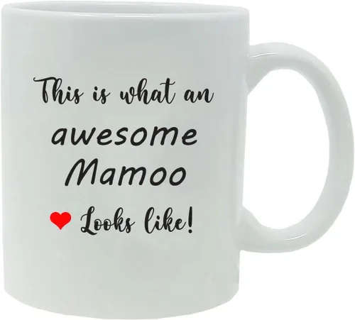 Vista 3 de ¡Así es como se ve un mamoo impresionante! - Taza de café de cerámica blanca prémium de 11 onzas para el Día de la Madre, taza de té con caja