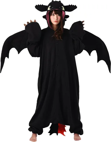 Vista 3 de SAZAC Kigurumi - Cómo entrenar a tu dragón - Sin dientes - Mameluco de Halloween