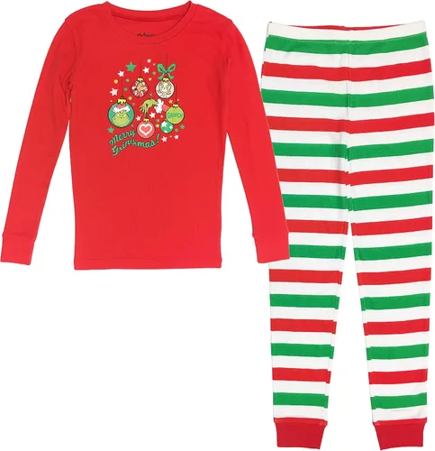 Vista 3 de Dr. Seuss Feliz Navidad Grinch! Conjuntos de pijama combinables, para adultos y niños
