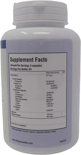 Vista 2 de The Doctor Within - Digest-A-Zyme - Restaura las enzimas digestivas críticas - 250 cápsulas vegetales