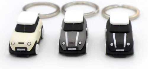 Vista 6 de 3D OM Llavero con modelo de silicona MINI, elegante lindo adorable, cadena de plata, colores acromáticos-blanco, gris