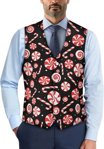 Vista 29 de TODIYADDU Single Breasted Sleeveless Vest for Men Tuxedo Vest Mushroom