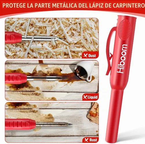 Vista 4 de Hiboom Juego de 3 lápices de carpintero con 24 recambios