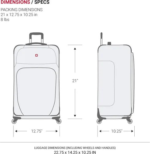 Vista 6 de SwissGear - Equipaje suave expandible Sion con ruedas Azul