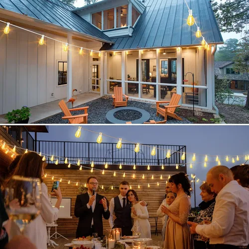 Vista 6 de Larkvue Tira de luces LED S11 de 75 pies para exteriores, luz regulable para patio, con 22+2 bombillas Edison de 2700 K impermeables, inastillables