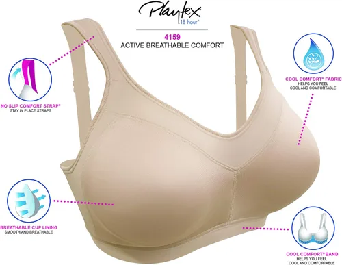 Vista 8 de Playtex - Brasier de cobertura completa para un estilo de vida completamente activo de 18 horas al día, para mujer, #4159