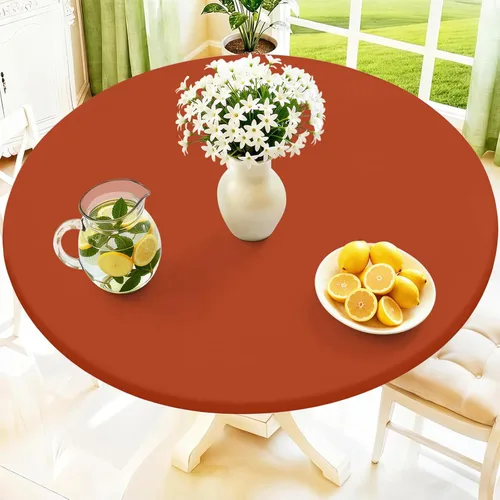 Vista 30 de Moosfor Mantel redondo de elastano, elástico ajustable impermeable para mesas de 18 a 24 pulgadas, mantel de picnic elástico lavable para Azul