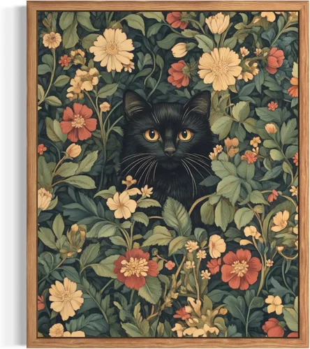 Vista 43 de Póster de Arte de Murciélago, Estilo William Morris Retro de Mediados de Siglo Botánico Victoriano Academia Oscura Decoración Gótica Galería 10a