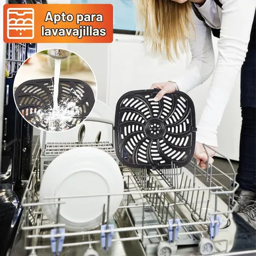 Vista 6 de Sartén de repuesto para freidora de aire mejorada para Chefman de 8 cuartos de galón, bandeja antiadherente