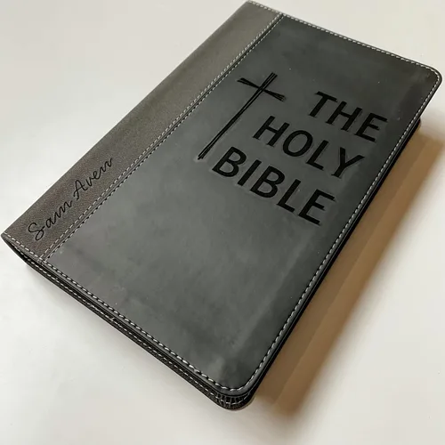 Vista 5 de Biblia de Leathersoft NIV con letras a mano y grabadas con láser, grabado personalizado con nombre disponible, regalo personalizado para bodas