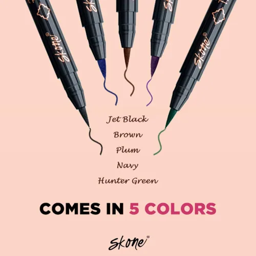 Vista 5 de Skone Cosmetics Insanely Intense - Delineador de ojos tatuado - Juego de 5 piezas - Delineador líquido impermeable, a prueba de sudor, a prueba